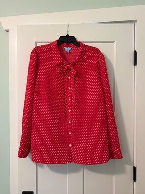 Draper James Red Polka Dot Blouse